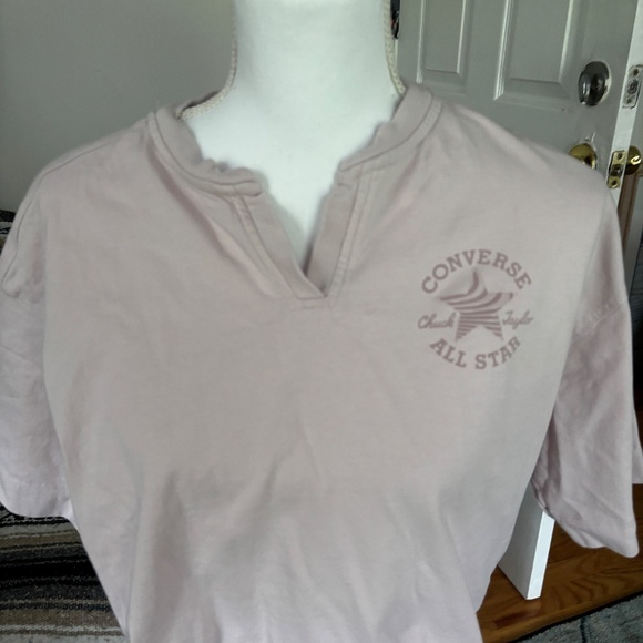 Converse All Star crop top shirt size small light pink - Picture 3 of 8